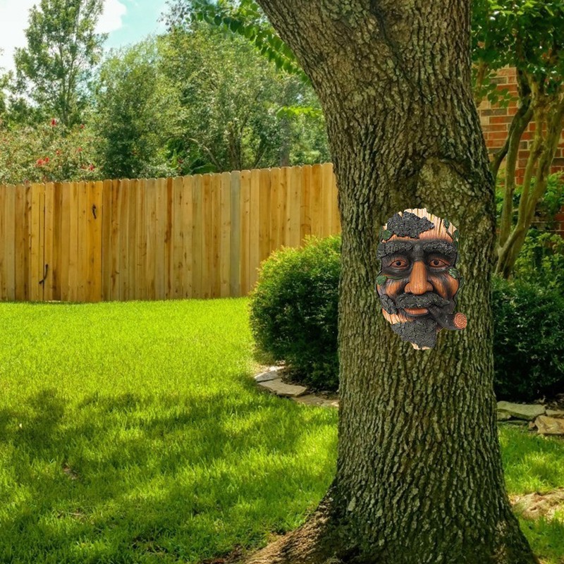 Tree Faces Decor Old Man Tree Hugger Statues Outdoor Funny