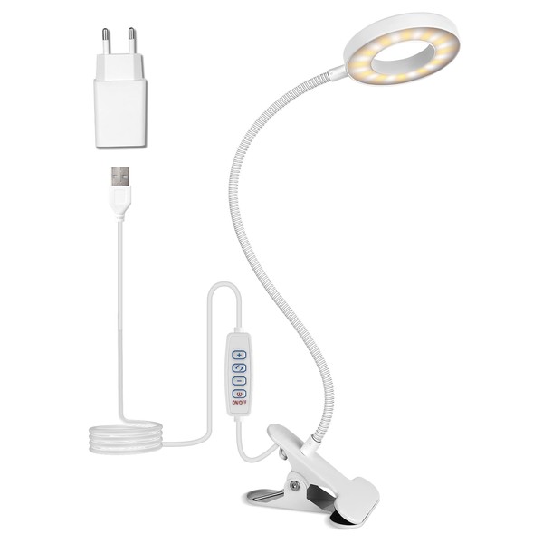 TBTeek LED Leselampe, 48 LED Schwanenhals Bett Lampe, Augenpflege Schreibtischlampe,