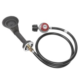 Concord Cast Iron High Pressure Retro Burner Head with Brass Orifice and Bottom Mounting Screw (Burner Head with Regulator Hose)