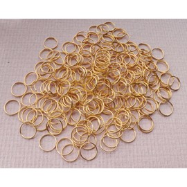 SOWAKA 200 Pcs Double Loops Split Rings Metal Small Jump Rings Connectors Loops for DIY Jewelry Making Key Chain Necklace Bracelets Earing Ornament (Gold, 12 mm)