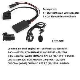 Yctze 18Pin Bluetooth AUX Cable Adapter Car Microphone Fit for Comand 2.0 W211 W208 W168 W203 Bluetooth AUX Cable Adapter