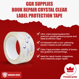 GGR Supplies T.R.U. LP-20CC Book Repair Crystal Clear Label Protection Tape: 6 in. x 72 yds. (Pack of 1)
