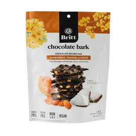 DARK CHOCOLATE BARKS WITH ALMONDS, GUAVA, AND COCONUT