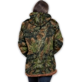 TrailCrest Ladies Smart Plush Sherpa Lined Hooded Sweater Jacket, Zip Up Classic Camo Jacket for Women, 4X
