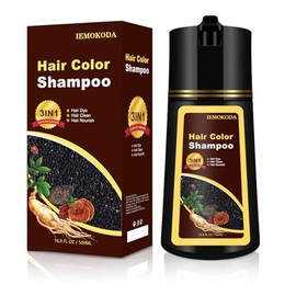 Champú para coloración de cabello negro 3 en 1 para cubrir canas, tinte natural y duradero, para hombres y mujeres, Sha