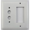 Classic Accents Rounded White Switch Plates - (2 Gang Combo