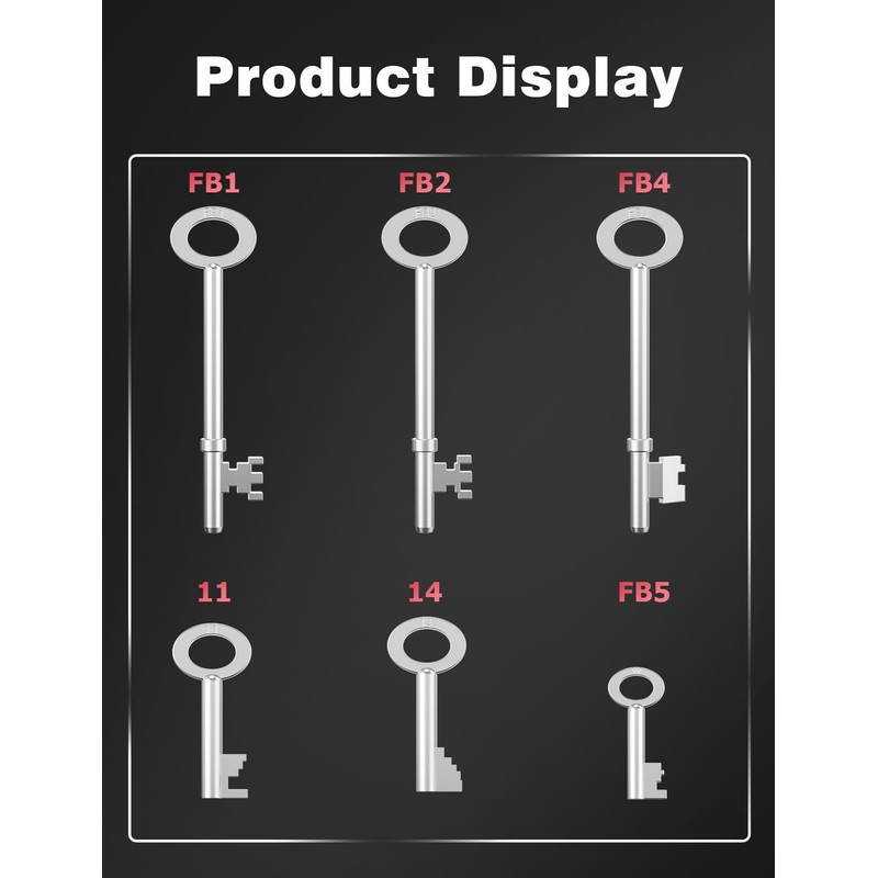 FB Keys Set 6pcs, Mellbree Fire Brigade Keys FB, FB1,