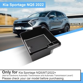 Coleya Centre Console Storage Box Compatible with Kia Sportage NQ5 2022 2023 2024 (MT), Sportage NQ5 Accessories Armrest Organiser, Centre Armrest Glove Box with Non-Slip Mat (White)