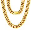 Aucuu Men Cuban Chain, 8mm Cuban Necklace Gold Byzantine Link