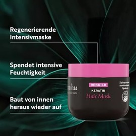 ahuhu Rebuild Keratin Hair Mask (150 ml) - Restructuring Intensive Mask, with Phytokeratin, Amaranth and Protective Tucuma Butter, Vegan Hair Care