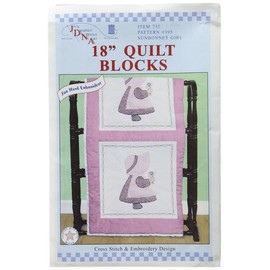 Jack Dempsey Stamped White Quilt Blocks 18"X18" 6/Pkg-Sunbonnet Girl