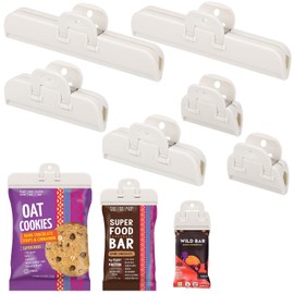 6 Pack Bag Clips for Food Storage,Hanging Chip Bag Clip,Wide Foods Snack Sealing Clips with Anti-Slip Strips on the Inside,Airtight Seal Grip for Bread Bags,Heavy Duty for Kitchen and Office,3 Sizes