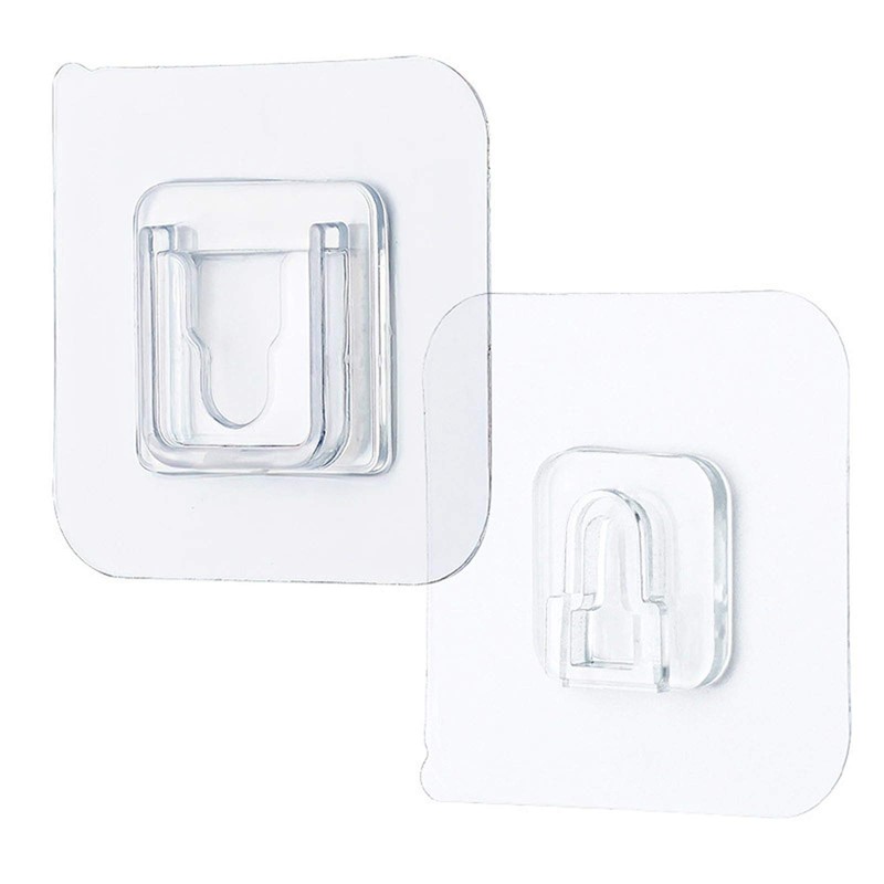 MEELYHOME 10 Pcs Double-Sided Adhesive Wall Hooks Waterproof Oilproof Self