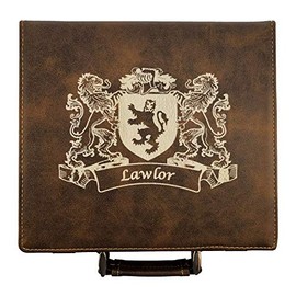 Lawlor Irish Coat of Arms Leather Poker Set