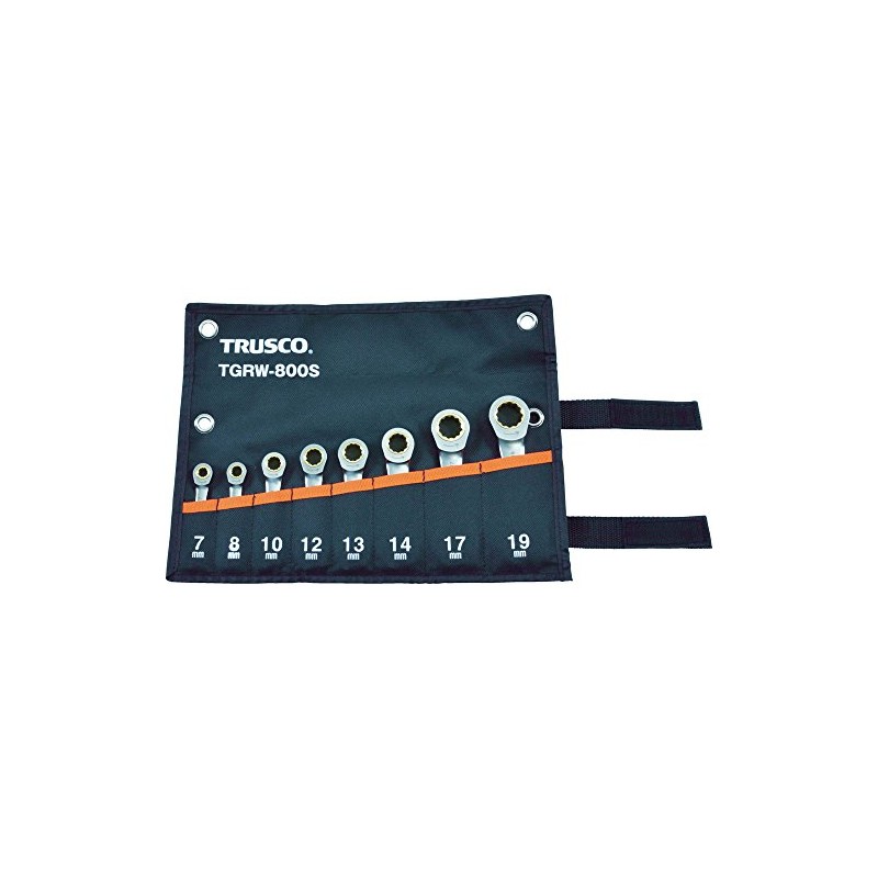 TRUSCO TGRW-800S Ratchet Combination Wrench Set (Short Type), Set of