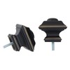 Ivilon Square Finials for Curtain Rods Color Antique Black