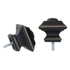 Ivilon Square Finials for Curtain Rods Color Antique Black