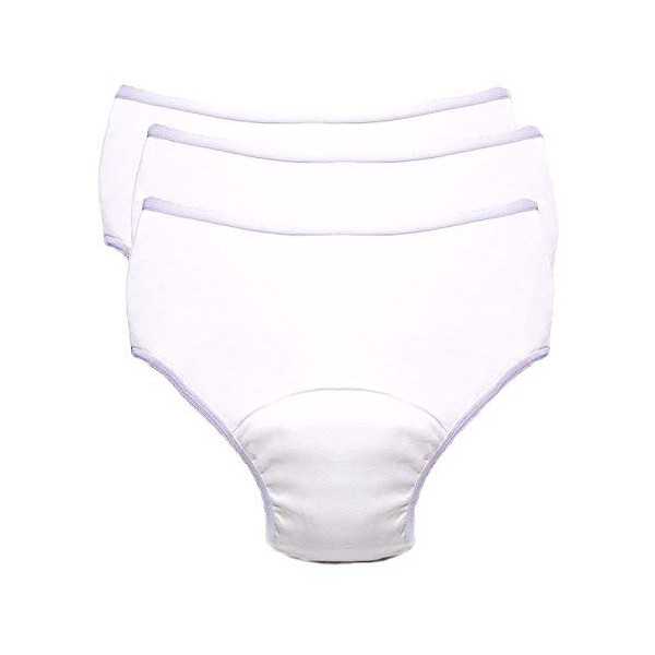 Ladies Reusable Incontinence Panty 10oz 3-Pack - Size -Medium 28-31