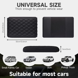 Einesin Center Console Cover, Arm Rest Cover, Memory Foam Microfiber Leather Car Armrest Cover Cushion with 2 Storage Bags, Universal Center Console Covers for Cars/Truck/Auto/SUV (Black)