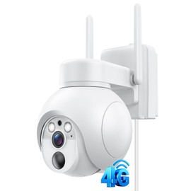 AMOROM 4G Outdoor Camera with Virtual SIM Card, Plug-in Security Camera No Wifi with Motion Tracking, Color Night Vision, Real-Time Alerts & 24/7 Recording, Weatherproof, for Remote Areas