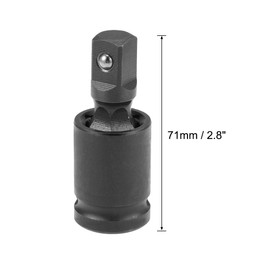 sourcing map 2 Pcs 1/2 Inch Drive Universal Joint Swivel Deep Impact Socket, Cr-V