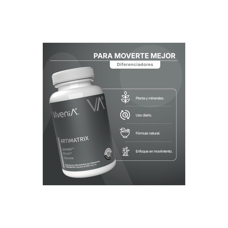 Artimatrix con OptiMSM®, PEA.IN®, Cúrcuma y Piperina | Suplemento Alimenticio