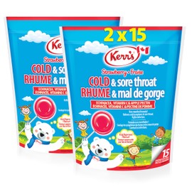 Kerr's Strawberry COLD & Sore Throat Kids Lozenges 2x15 count