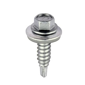 TIMCO Hex Stitching Screw - 6.3 x 22 and Washer M16 - Silver Ruspert - Box of 100