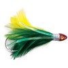 Black Magic Saltwater Chicken Feathered Lure 85mm Double Hook Green/Yellow