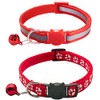 Qinao 2Pack Cat Collars Quick Release Reflective Kitten Collar with