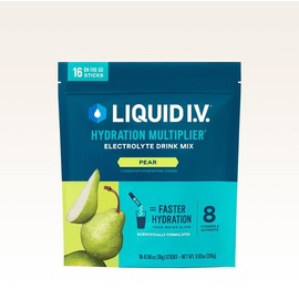Liquid I.V. Hydration Multiplier - Pear - Hydration Powder Packets | Electrolyte Powder Drink Mix | Convenient Single-Serving Sticks | 8 Vitamins & Nutrients | 1 Pack (16 Servings)​
