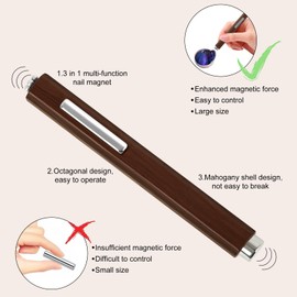 Yamobi 3-in-1 Nagelmagnet für Neonail Cat Eye Nail Art,3D Gel Nail Art Magnet für Cat Eye UV Gel, Magnete Holz, Starker 3D Cat Eye Magnet Stick für Heimwerker Salon