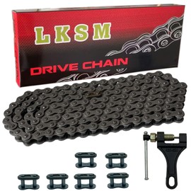 LKSM 420 Chain 132 Link Motorcycle Standard Roller Chain with Chain Breaker 6 Connecting Master Link for 100cc 110cc 125cc Mini ATV Quad Go Kart Scooter