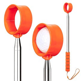 Smloplom Golf Ball Retriever Telescopic, 9Ft Golf Ball Retriever for Water, Professiona Stainless Steel Ball Retriever Tool Golf, Light Weight Double Sided Golf Ball Grabber, Golf Accessories Gifts