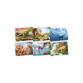 Goki 57390 Dinosaur Minipuzzle No aplica Wooden puzzles, multicoloured, Único