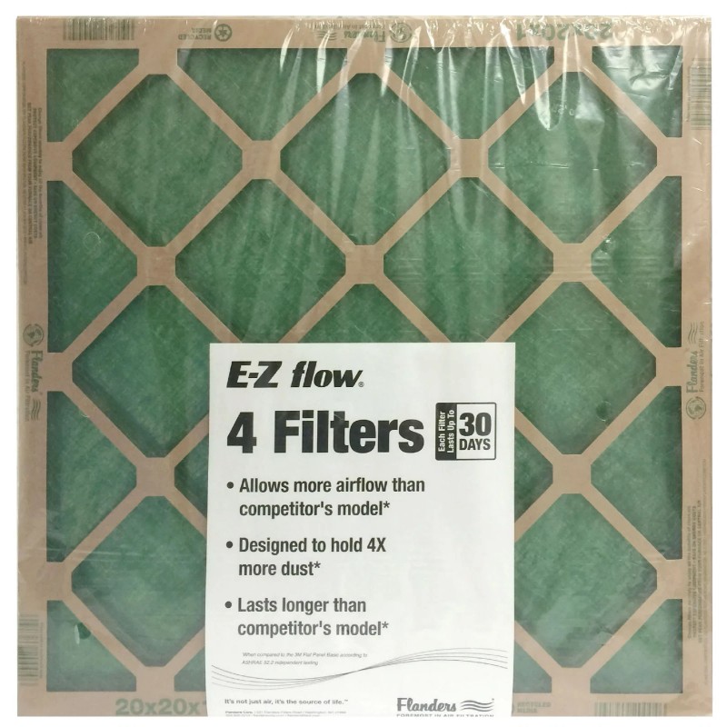 EzFlow Flanders Nested FiberGlass MERV 1 Air Filter, size 20"