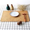 Natural Woven Rattan Rectangular Placemats for Dining Table (Set of