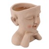 Men Face Flower Pot Hand Painting Resin Men Head Flowerpot
