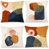 YCOLL Cushion Covers, Set of 4, Linen, Decorative, Geometric Pattern,