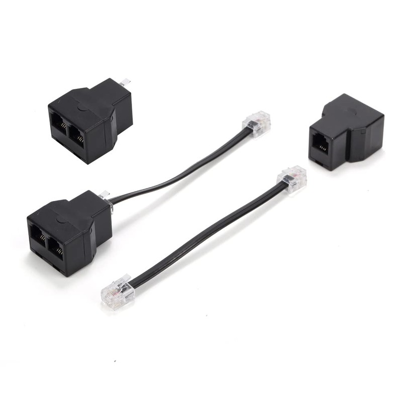 Phone Line Splitter,Telephone Splitter,with RJ11 6P4C Plugs,Suitable for Telephone,Fax Machine