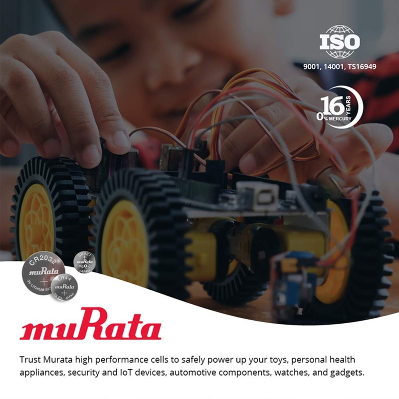 Murata LR41 Battery AG3 392A 1.55V Alkaline Button Cell (10