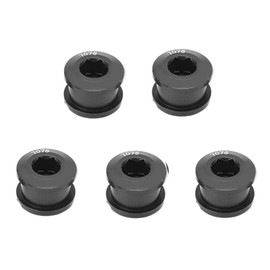 5Pcs Bicycle Chainring Bolts Aluminum Alloy Double Chainring Bolts for Road MTB Bicycle Crankset(Black)