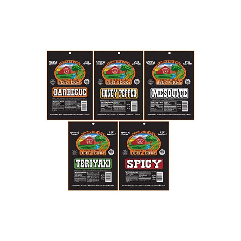 Buffalo Bills 10-Piece Assorted Jerky Sampler Gift Box (10 packs