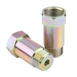 2Pcs Universal O2 Oxygen Sensor Spacer Adapter Extender Isolator, Oxygen Sensor Adapter Bungs Yellow for Exhaust Systems(45mm M18*1.5)