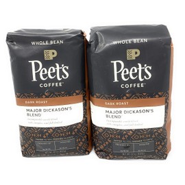 Peets Coffee, Major Dickason's Blend, Whole Bean 32oz (Pack of2)