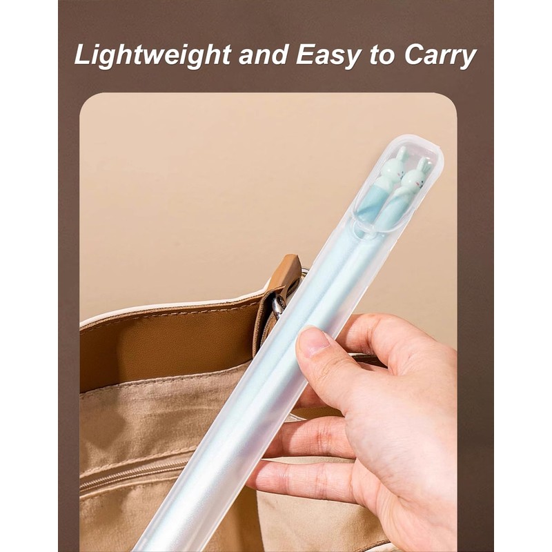 Chopsticks Storage Case 2 Pack, Plastic Utensil Holder with Side