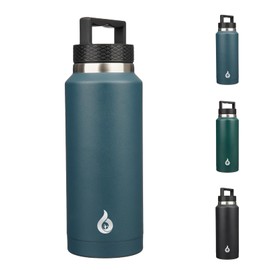 BJPKPK Insulated Water Bottles, Dishwasher Safe 36 oz Water Bottle with Handle, Leakproof BPA Free Thermal Flasks, Stainless Steel Jug for Sports, Navy Blue