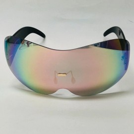Unbranded Rave Goggles Futuristic Sunglasses Wrap Around Trend Visor Modevizier Sunglasses