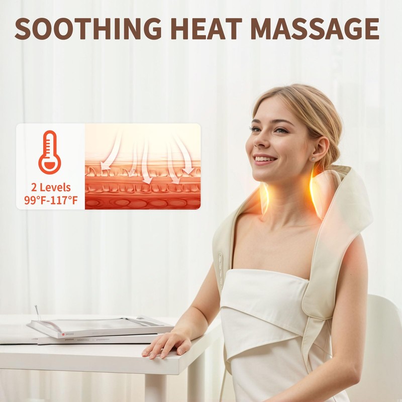 iRest 4D Cordless Neck and Shoulder Massager with Heat, Electric