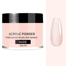 60g Acrylic Nail Powder - Nude & White Clear Acrylic Powder for Nail Extensions, Professional Monomer for Acrylic Nails, DIY Nail Art Dip Powder (nude, 1)
